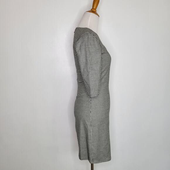 Alice + Olivia Delora Mini Dress Houndstooth Sheath Wool Graphic Women 4 - Picture 3 of 13